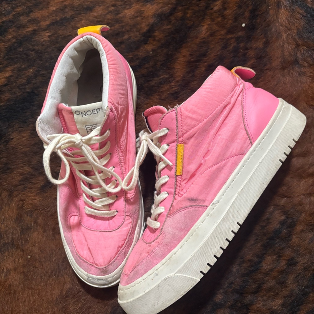 pink high top oncept sneaker shoes size 7